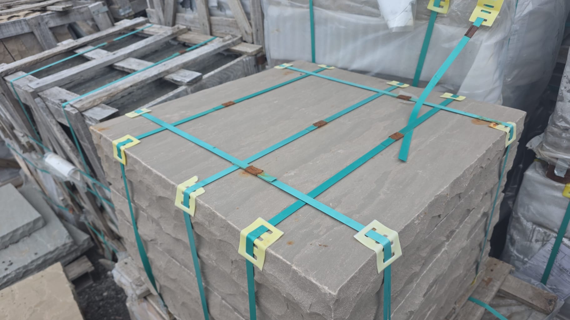 Slate grey natural stone pillar cap